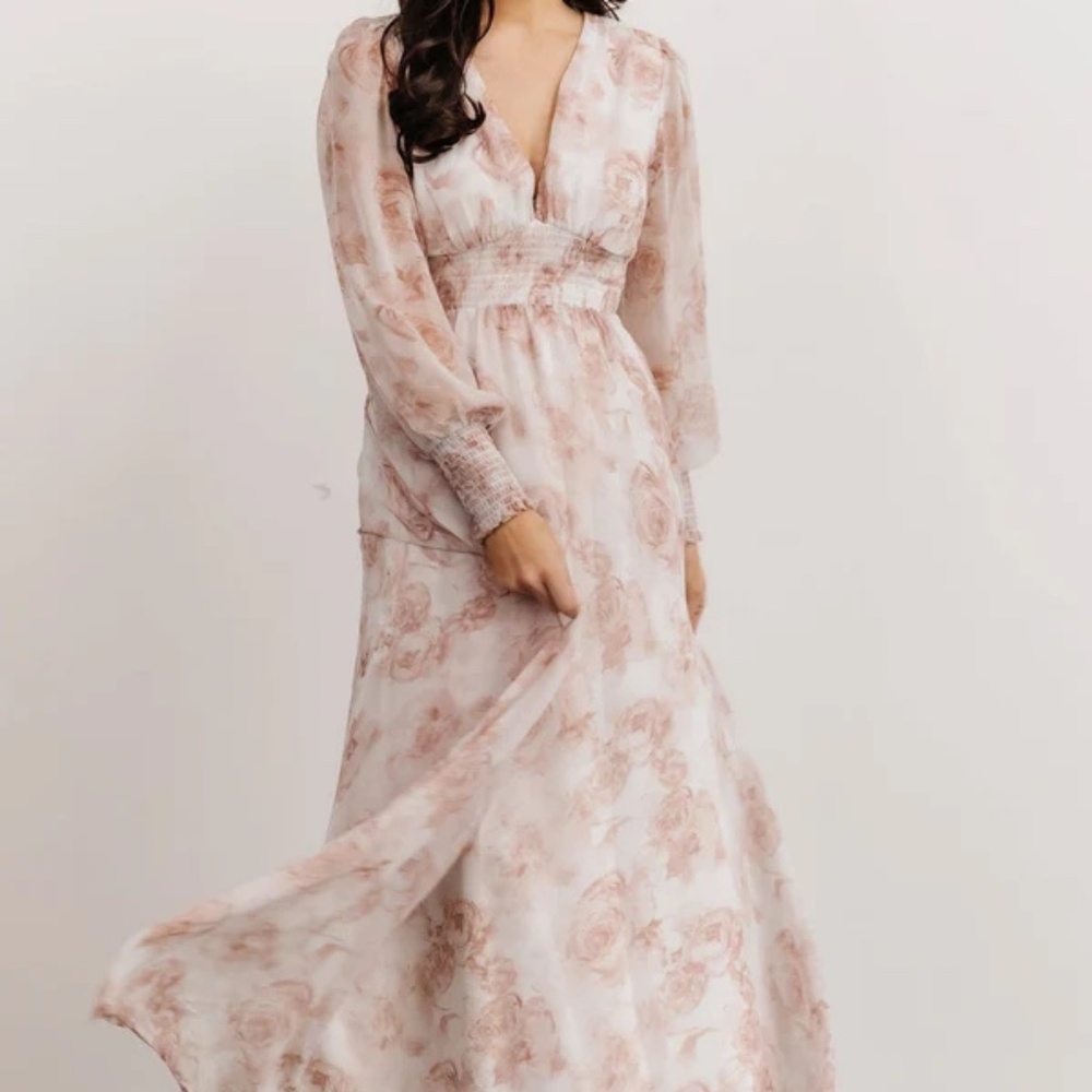 Olivia Maxi Dress - Pink Floral - 1XL